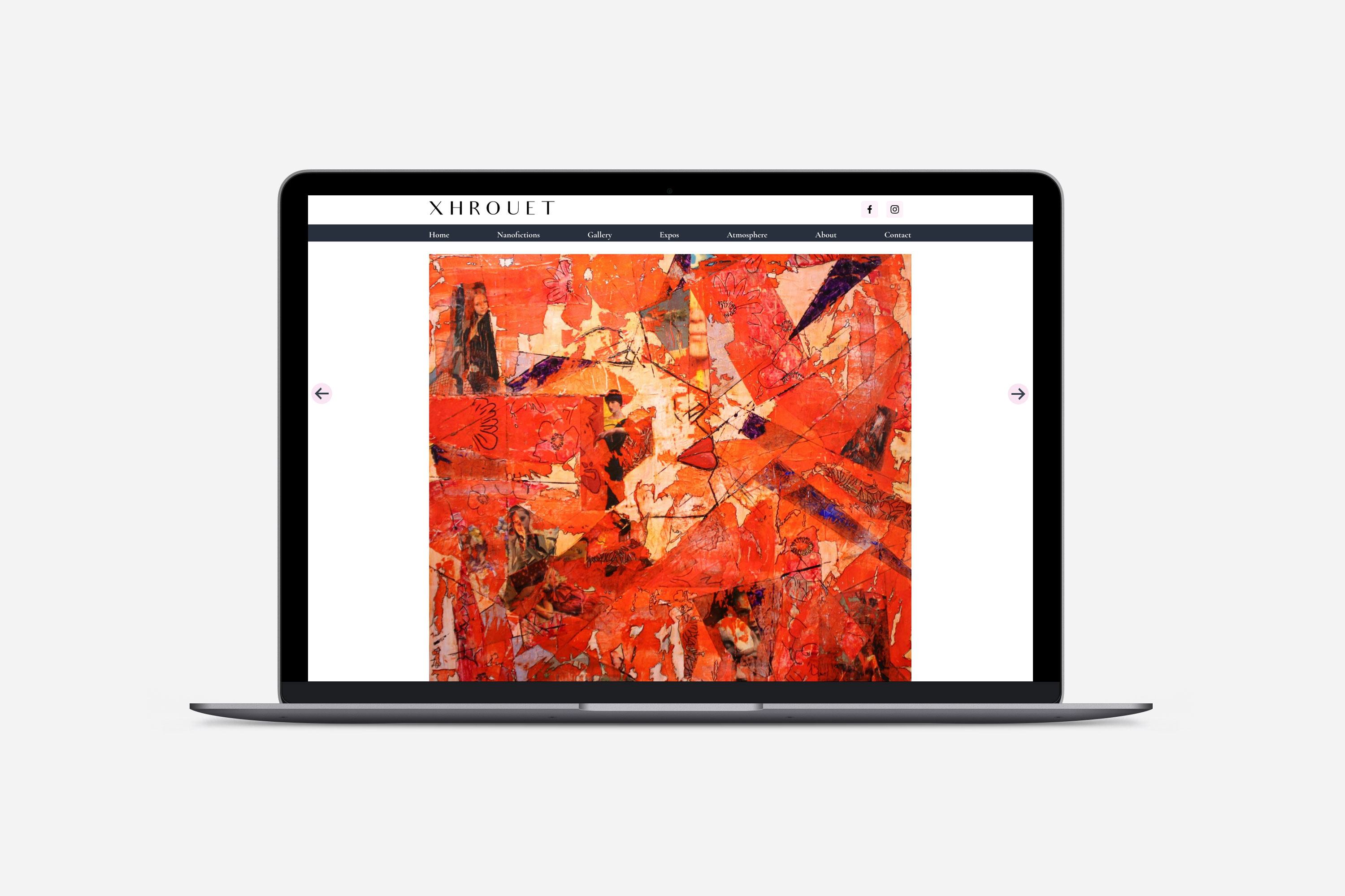 Web design for the artist Murielle Xhrouet